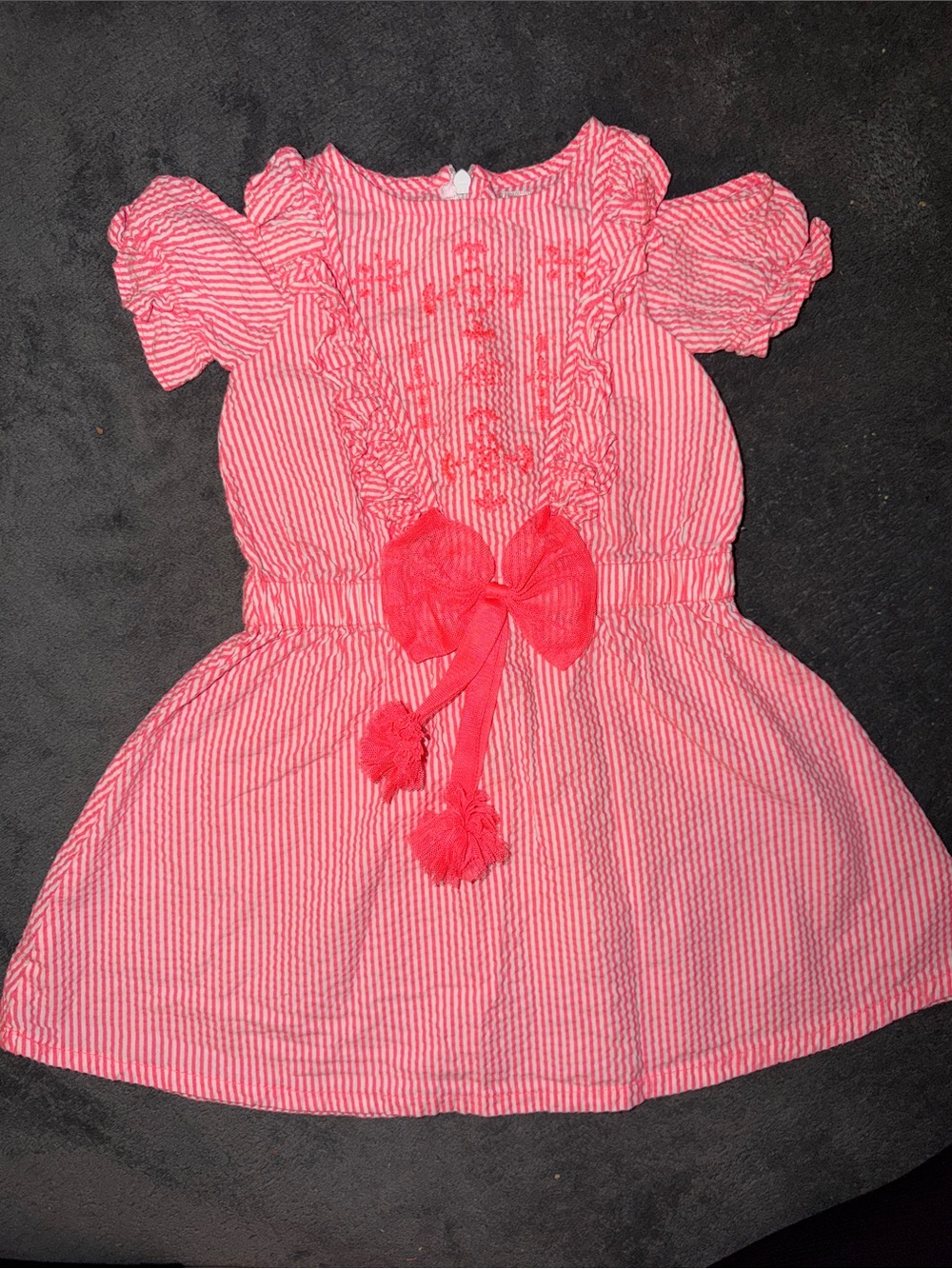 Billieblush Coral Pink Striped Bow-Front Dress